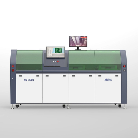 XS-320C High-end Online 4-in-1 Selective Wave Soldering Machine Dual Solder Pots with Fluxing + Preheating + Soldering + Automated Transport